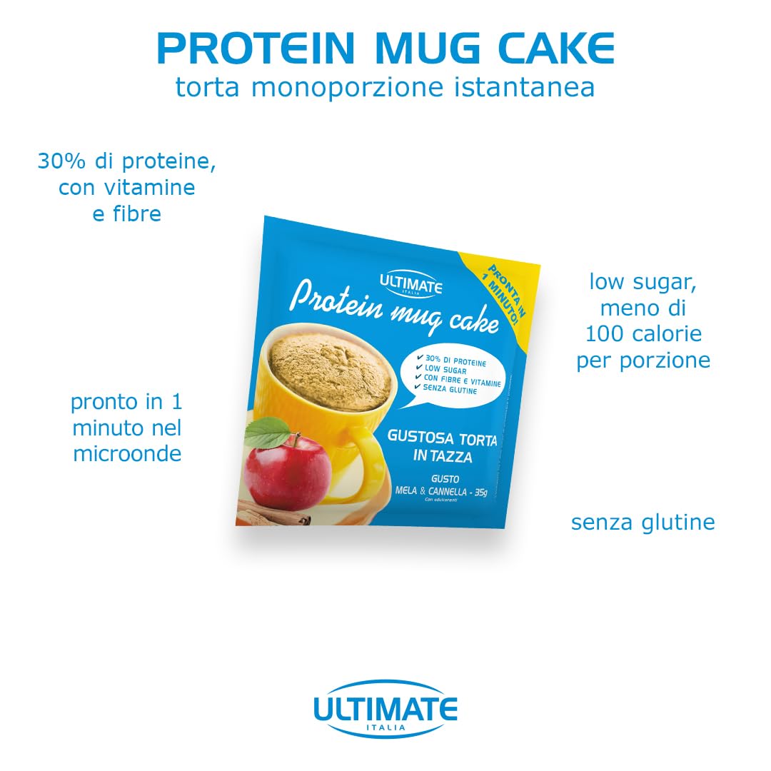 Ultimate Preparati proteici Protein Mug Cake Mela Cannella 12 pezzi ricco di fibre