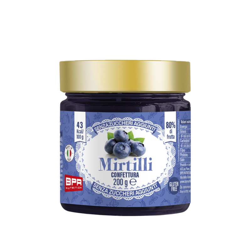 Wellness Marmellate 0/zuccheri Confettura Mirtilli confettura 80% frutta senza zuccheri aggiunti