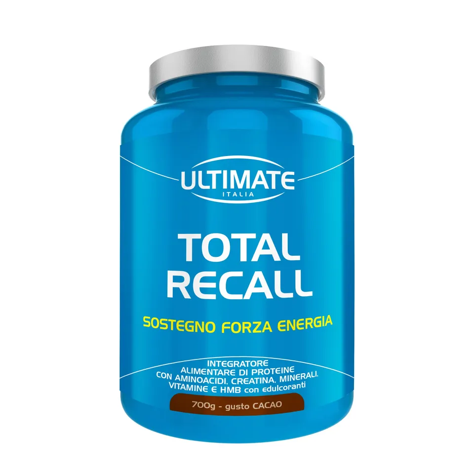 Ultimate Proteine Total Recall integratore cacao 700 g, formula 11 integratori