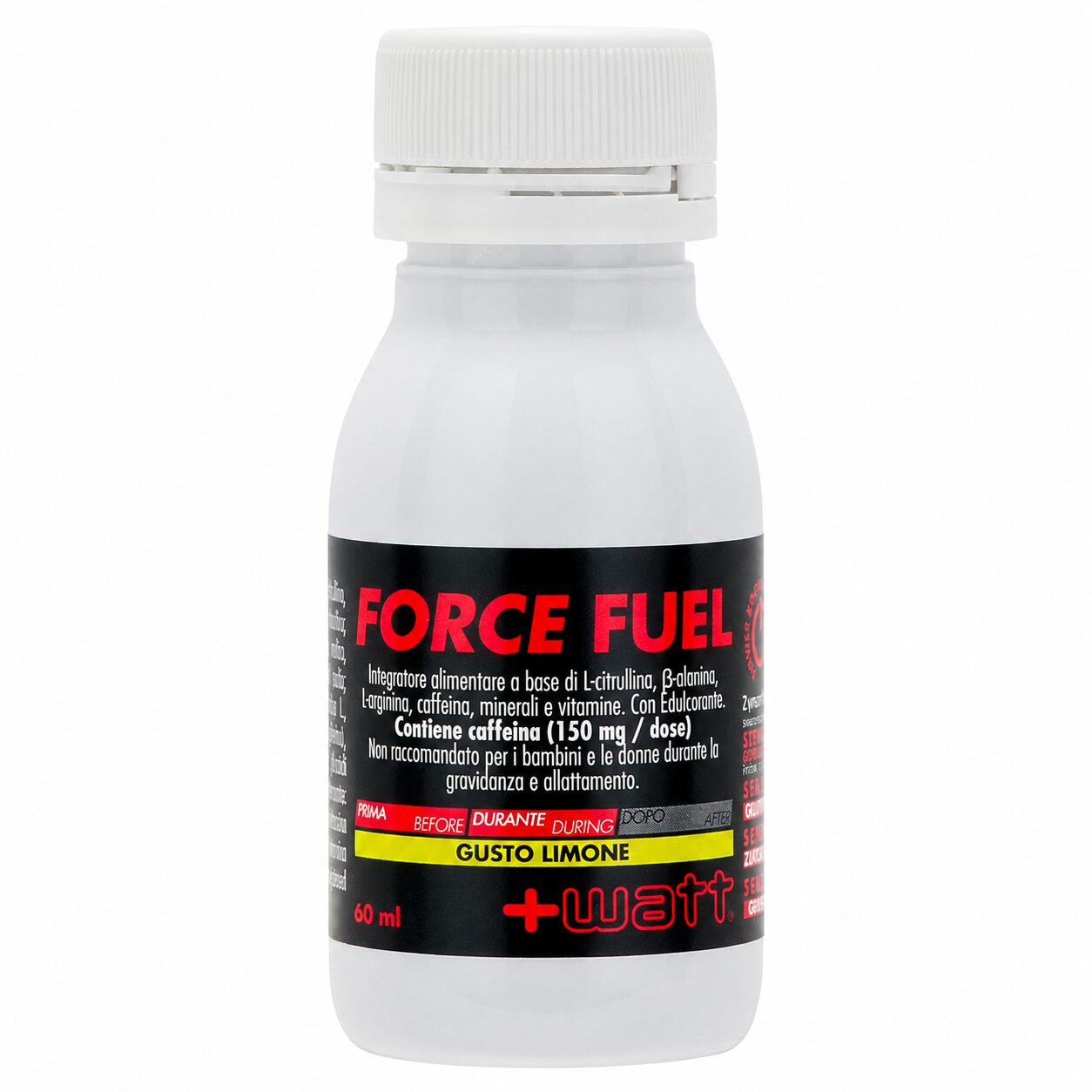 + WATT Power Line Force Fuel pre-workout liquido 60 ml caffeina