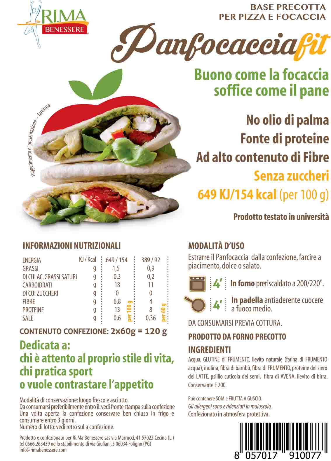 NEWTRITIONS Pane e prodotti da forno Panfocaccia Fit panfocaccia 120 g