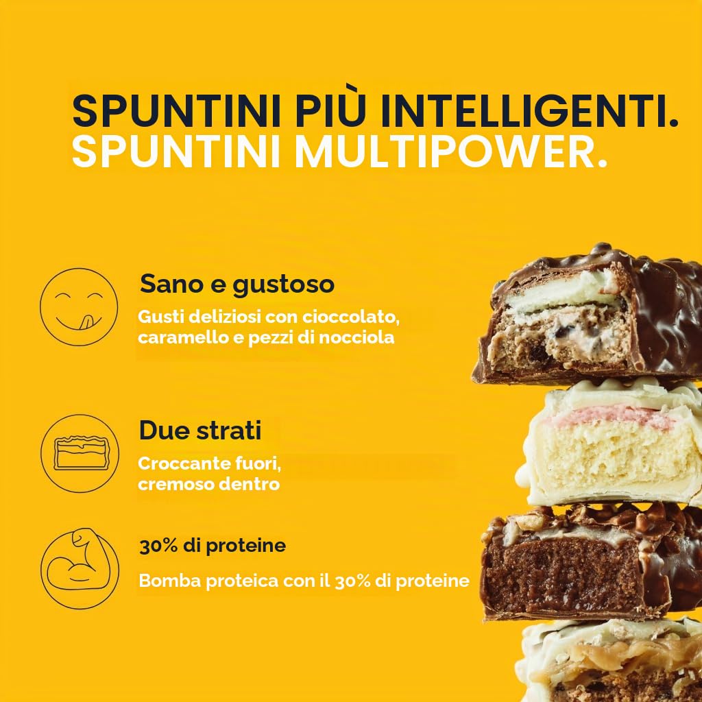Multipower Protein Layer barretta proteica Peanut Crunch 18 x 50 g al caramello