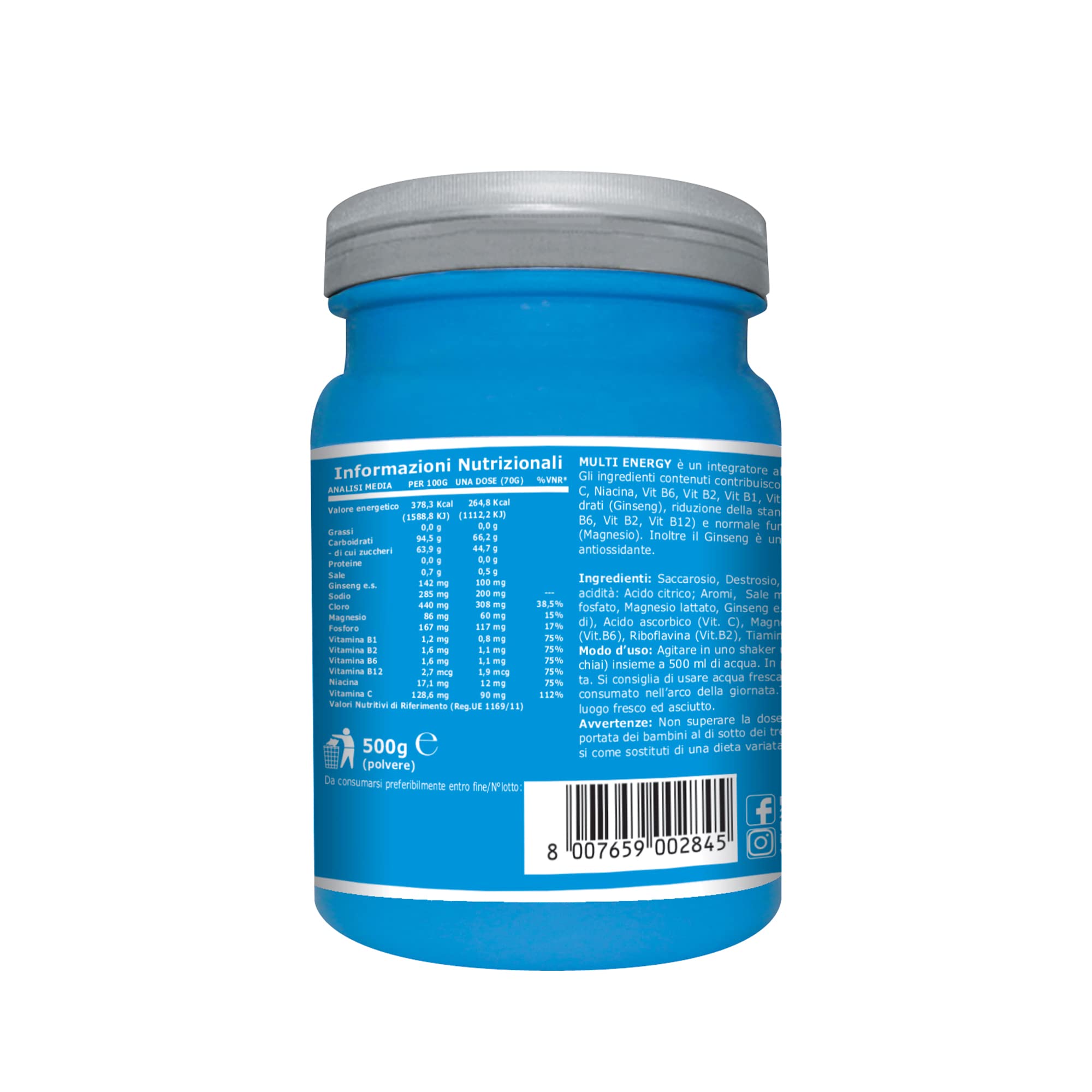 Ultimate Energetici Multi Energy integratore energetico limone 500 g