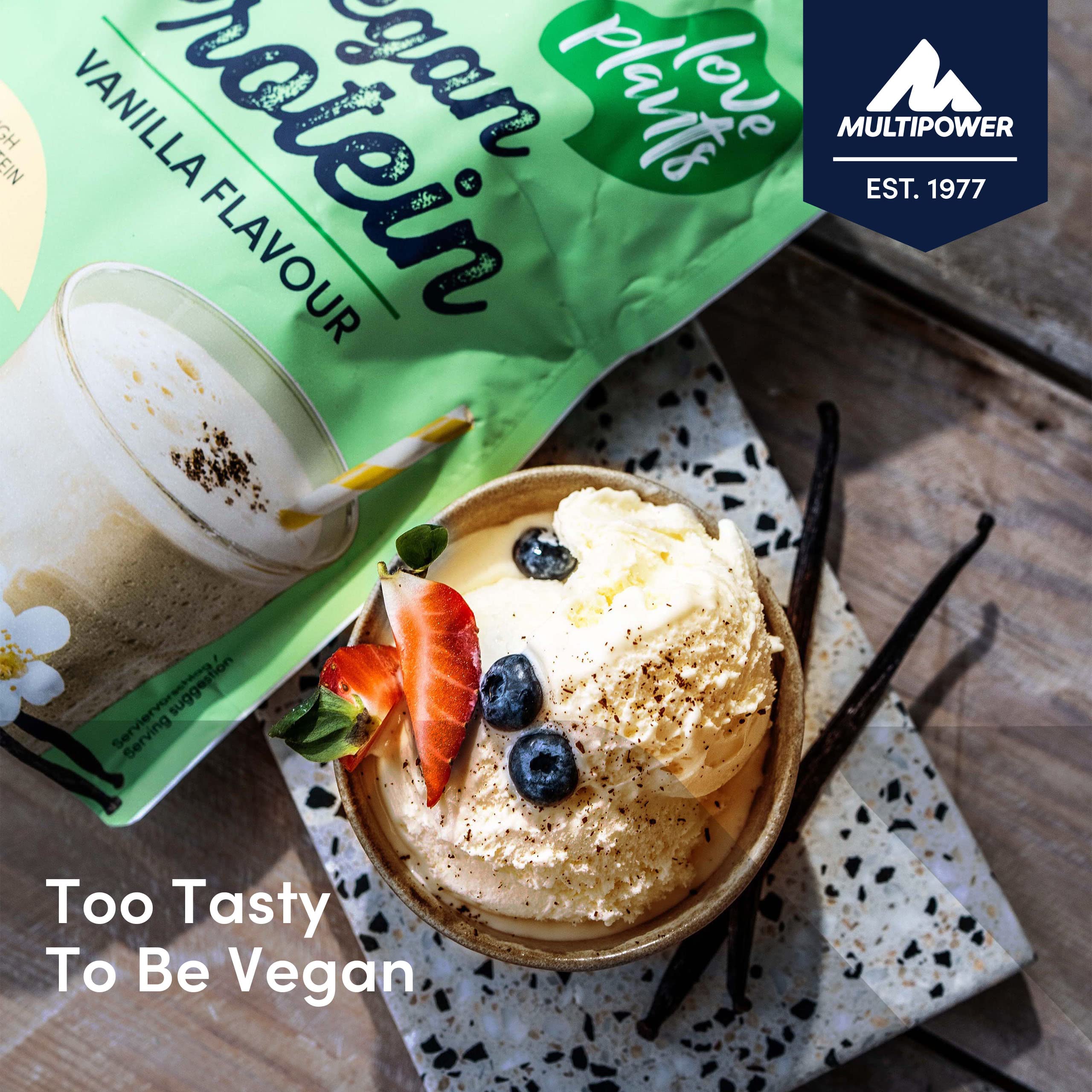Multipower 100% Vegan Protein proteine vegane vaniglia 450 g a basso contenuto di zuccheri