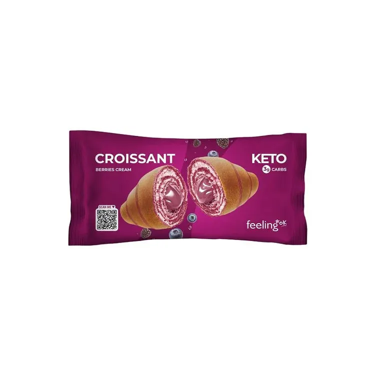 Wellness Food Keto Croissant variegato ripieno di crema ai frutti di bosco 50g low carb