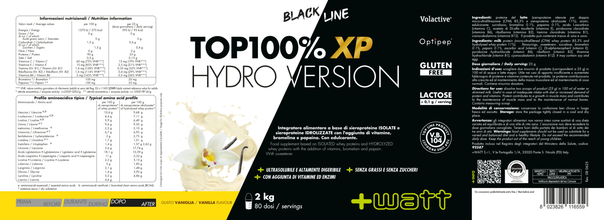 + WATT Power Line Top 100% XP Hydro Version proteine whey idrolizzate