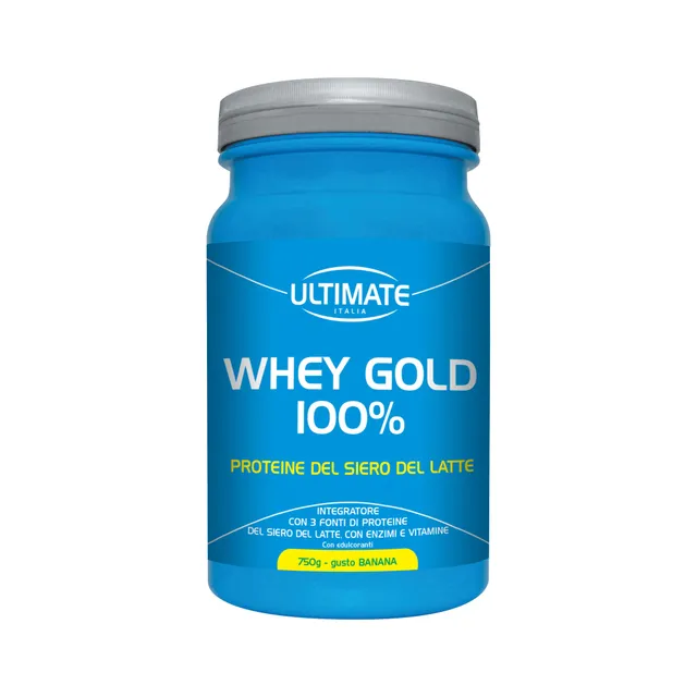 Ultimate Proteine Whey Gold 100% proteine gusto banana 750 g con vitamina B6