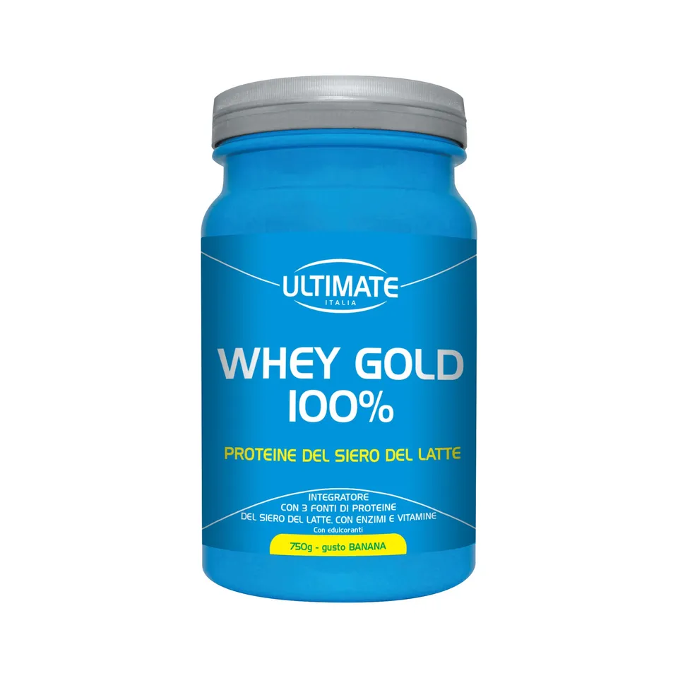 Ultimate Proteine Whey Gold 100% proteine gusto banana 750 g con vitamina B6