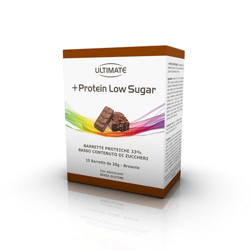 Ultimate Barrette barretta low sugar proteica brownie 15 x 20 g senza glutine