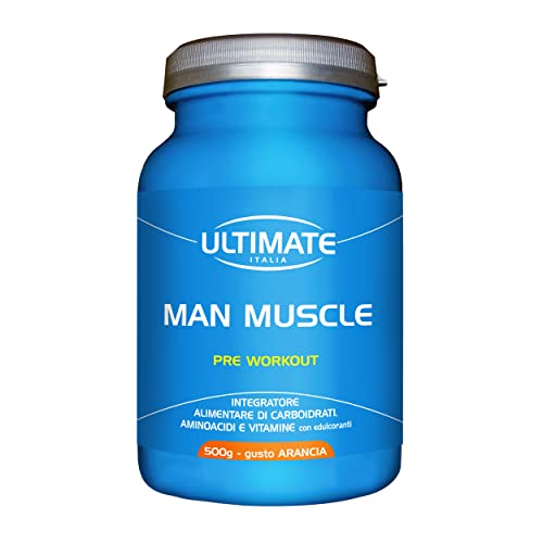 Ultimate Stimolatori Man Muscle Pre-Workout integratore arancia 500 g