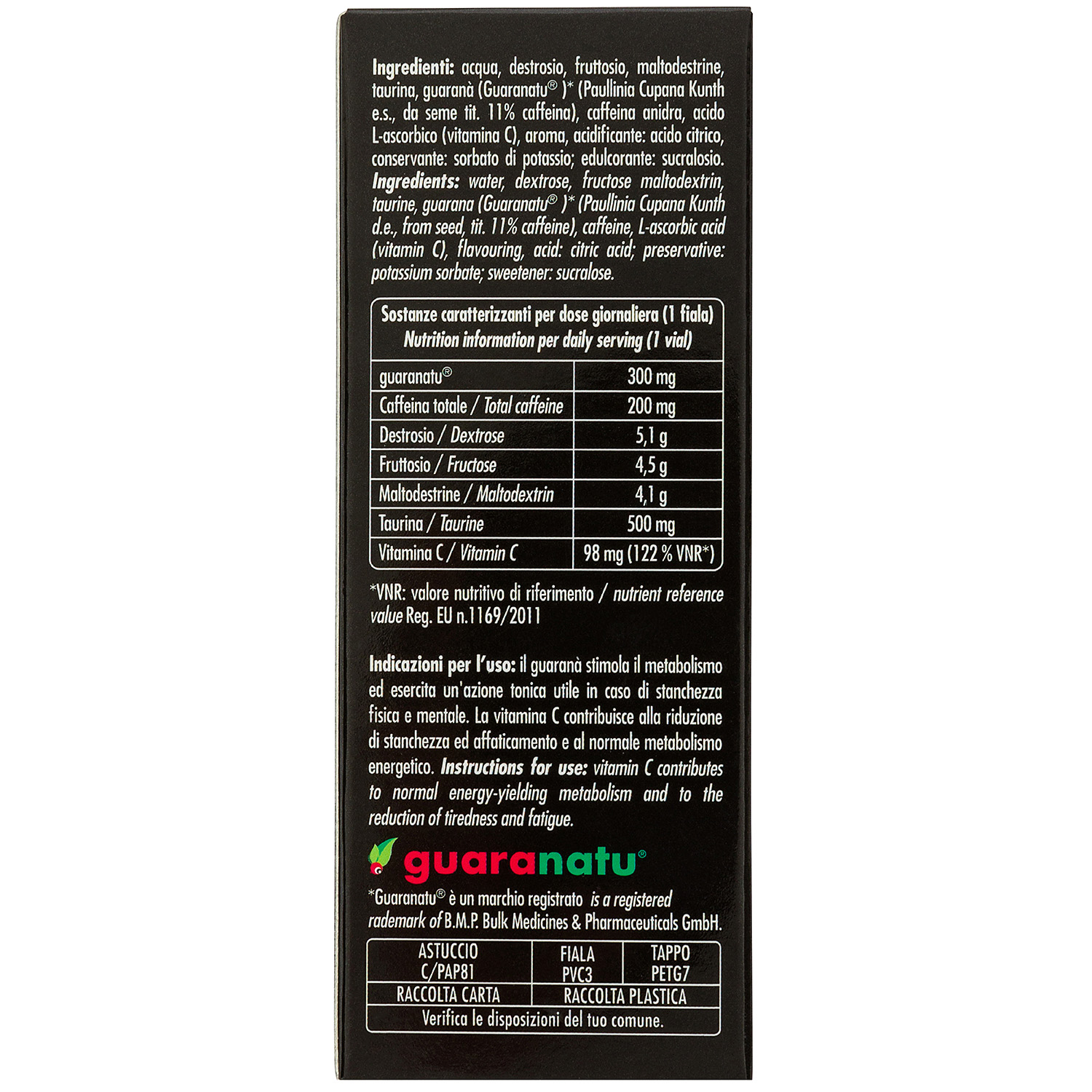 +Watt Endurance Line Energy Pump shot energetico 200 mg caffeina