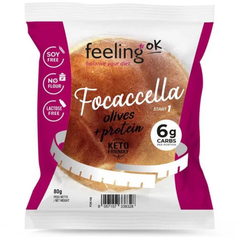 Wellness Food Keto Focaccia Olive focaccia 80 g proteica