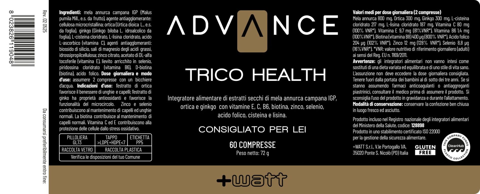 + WATT Advance Line Trico Health integratore capelli donna