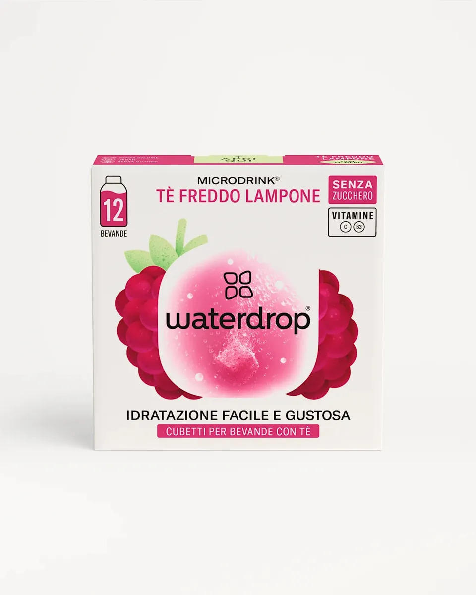 Waterdrop Drink Energetici Waterdrop Thè freddo Lampone cubetti per bevanda 12 porzioni
