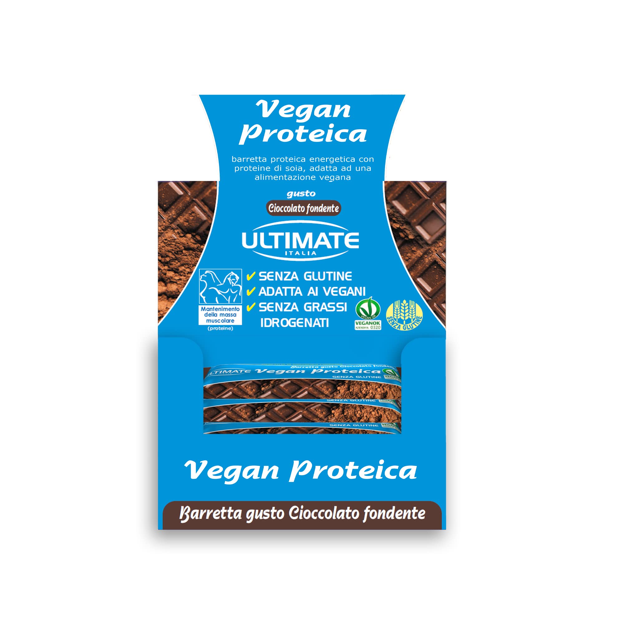 Ultimate Barrette barretta vegan proteica 27% cioccolato fondente 24x40 g senza glutine