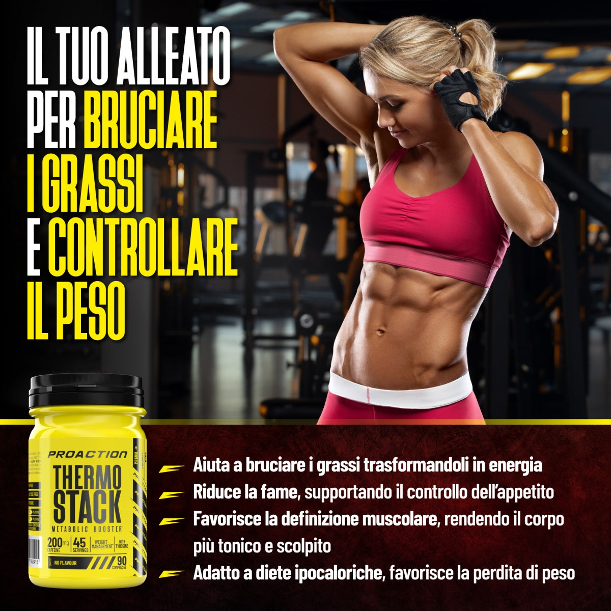 Wellness Dimagrimento THERMO STACK 90 CPR integratore 90 compresse con caffeina