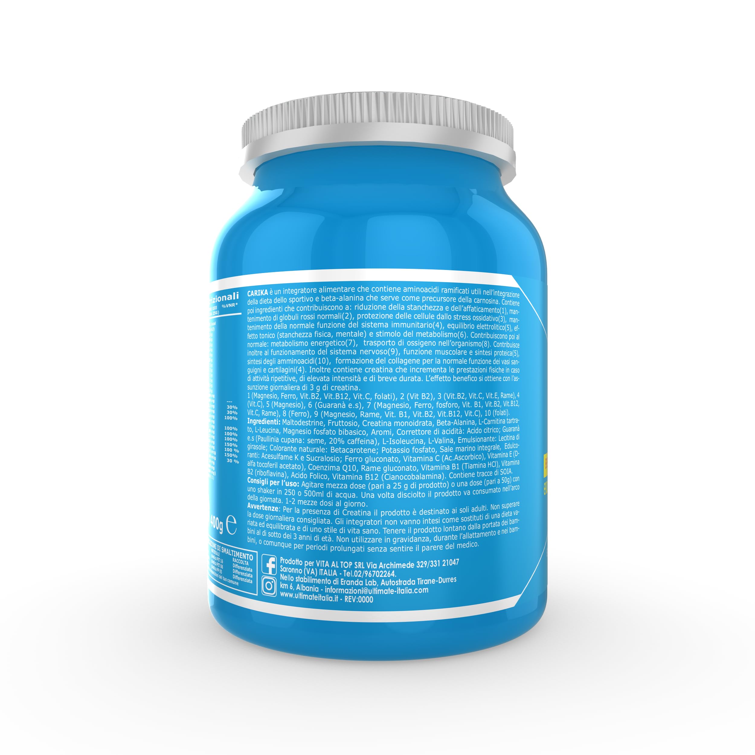 Ultimate Energetici Carika integratore pre sport arancia 400 g