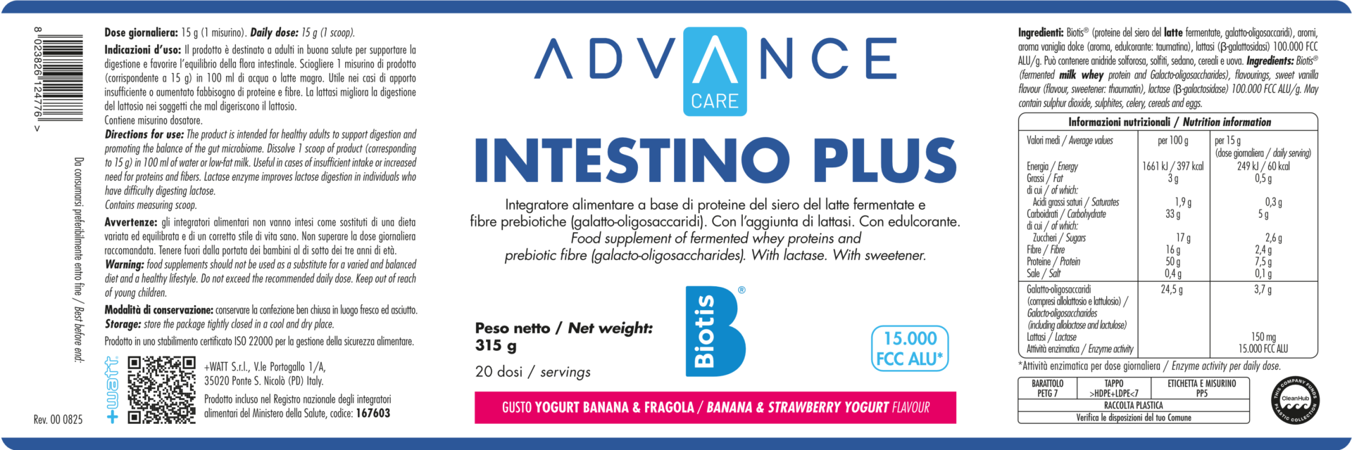 + WATT Advance Care Intestino Plus integratore con GOS e lattasi