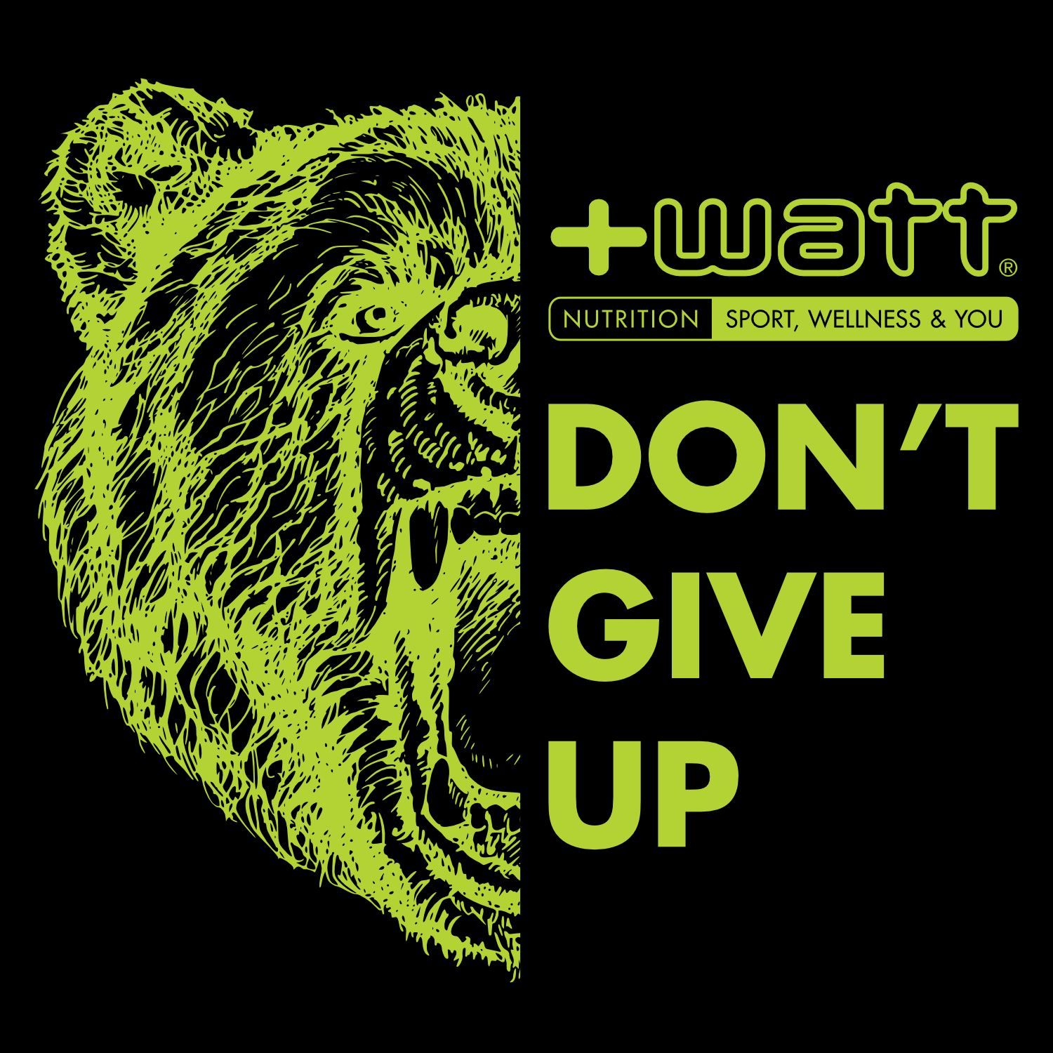 +Watt Accessori T-shirt DON’T GIVE UP nera cotone organico