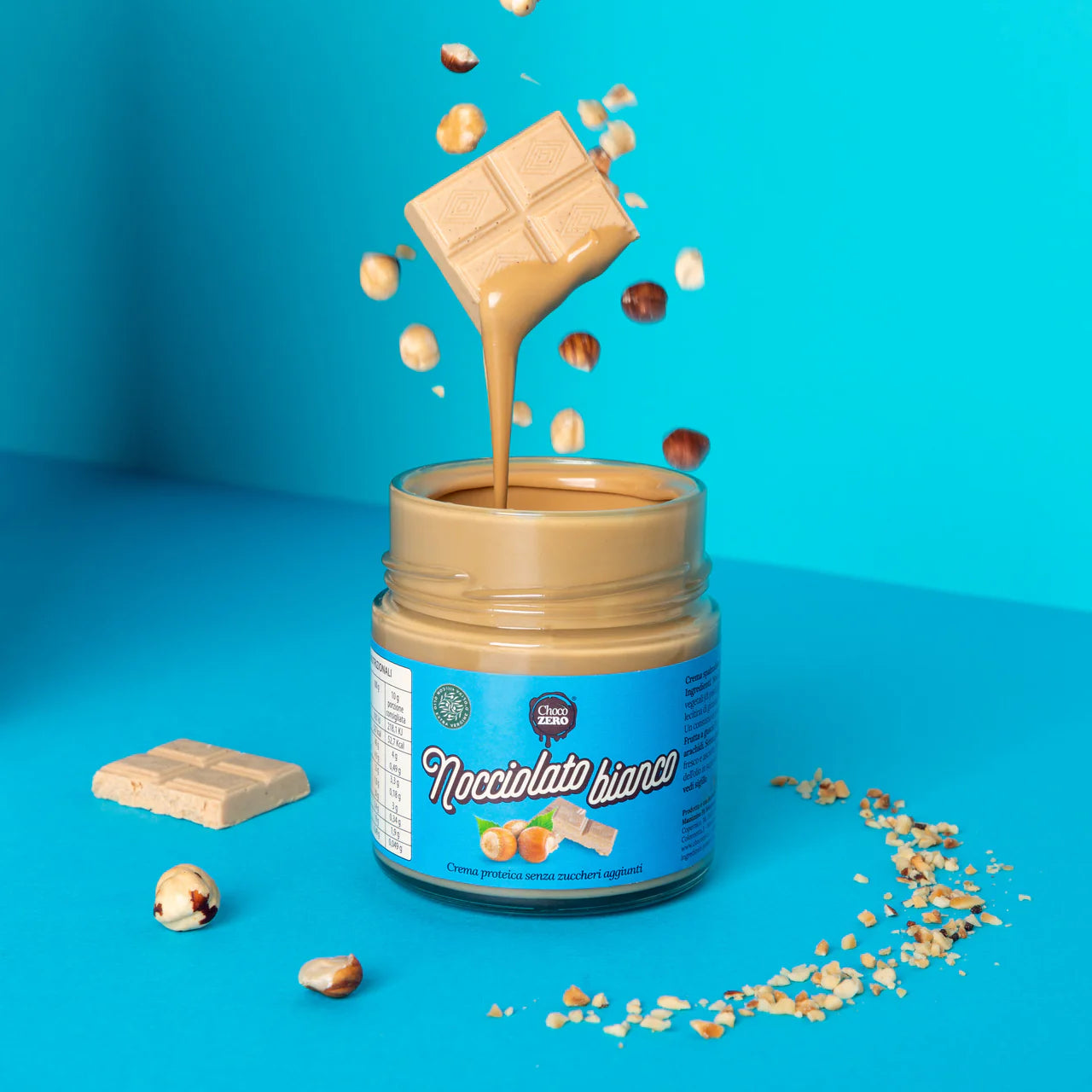 Wellness Crema Spalmabili Choco Zero nocciolato bianco crema proteica 200 g 42% nocciole
