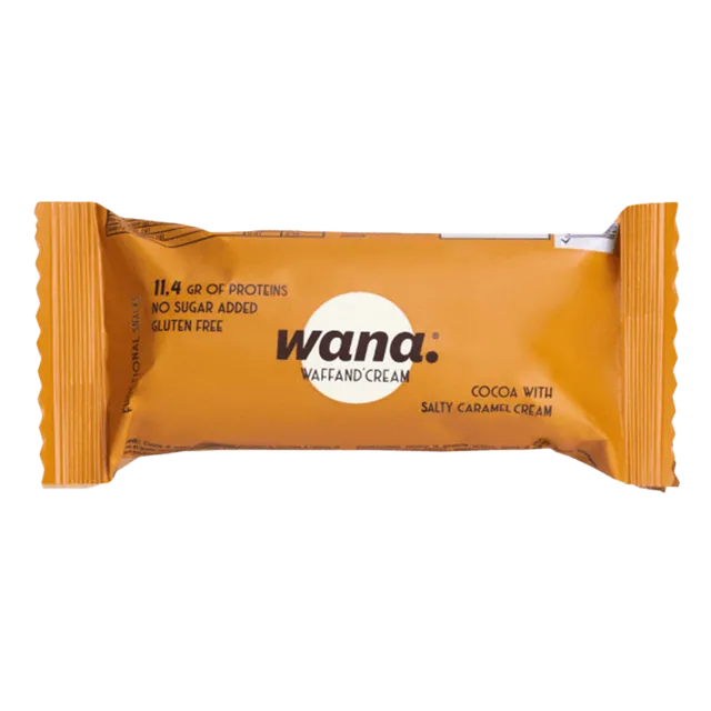 NEWTRITIONS Barrette Waffand’cream – Cacao e Nocciole con Crema al Caramello Salato 43g