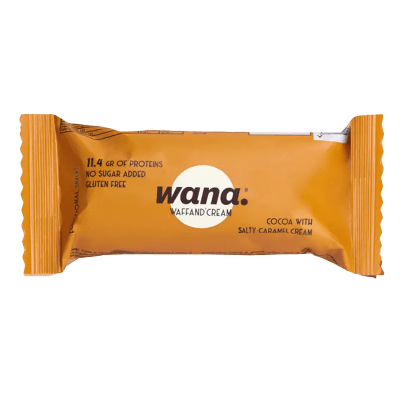 NEWTRITIONS Barrette Waffand’cream – Cacao e Nocciole con Crema al Caramello Salato 43g