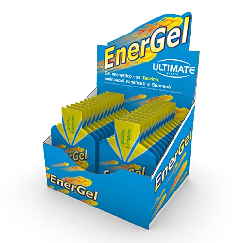 Ultimate Energetici Energel gel energetico limone 24 x 42 g con carboidrati e BCAA