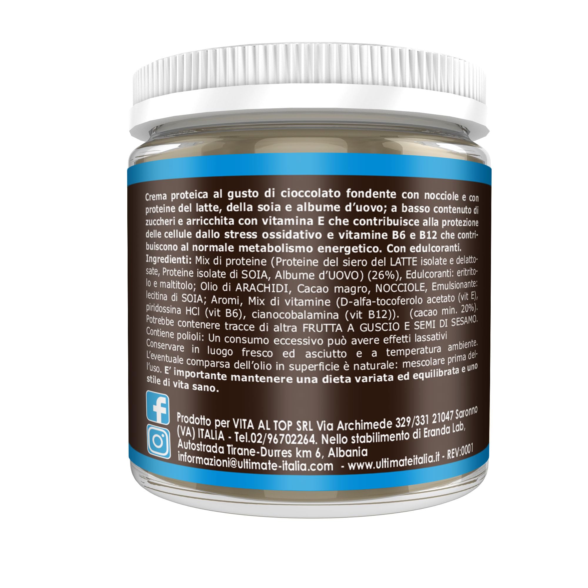 Ultimate Creme proteiche Protein Cream crema proteica cioccolato fondente 2x250 g