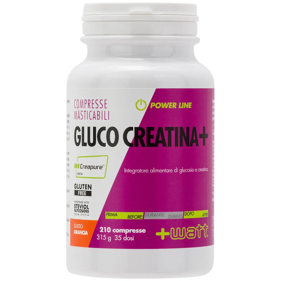 +WATT Power Line Gluco Creatina+ Compresse Masticabili creatina Creapure