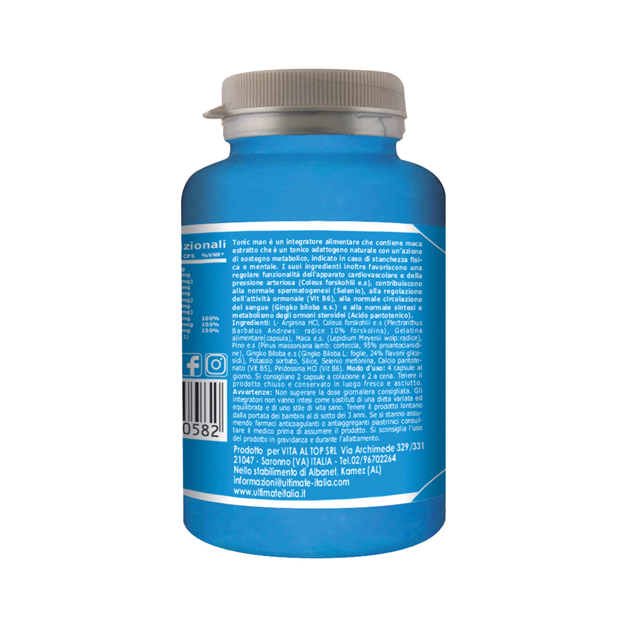 Ultimate Stimolatori Tonic Man integratore maca arginina 80 compresse
