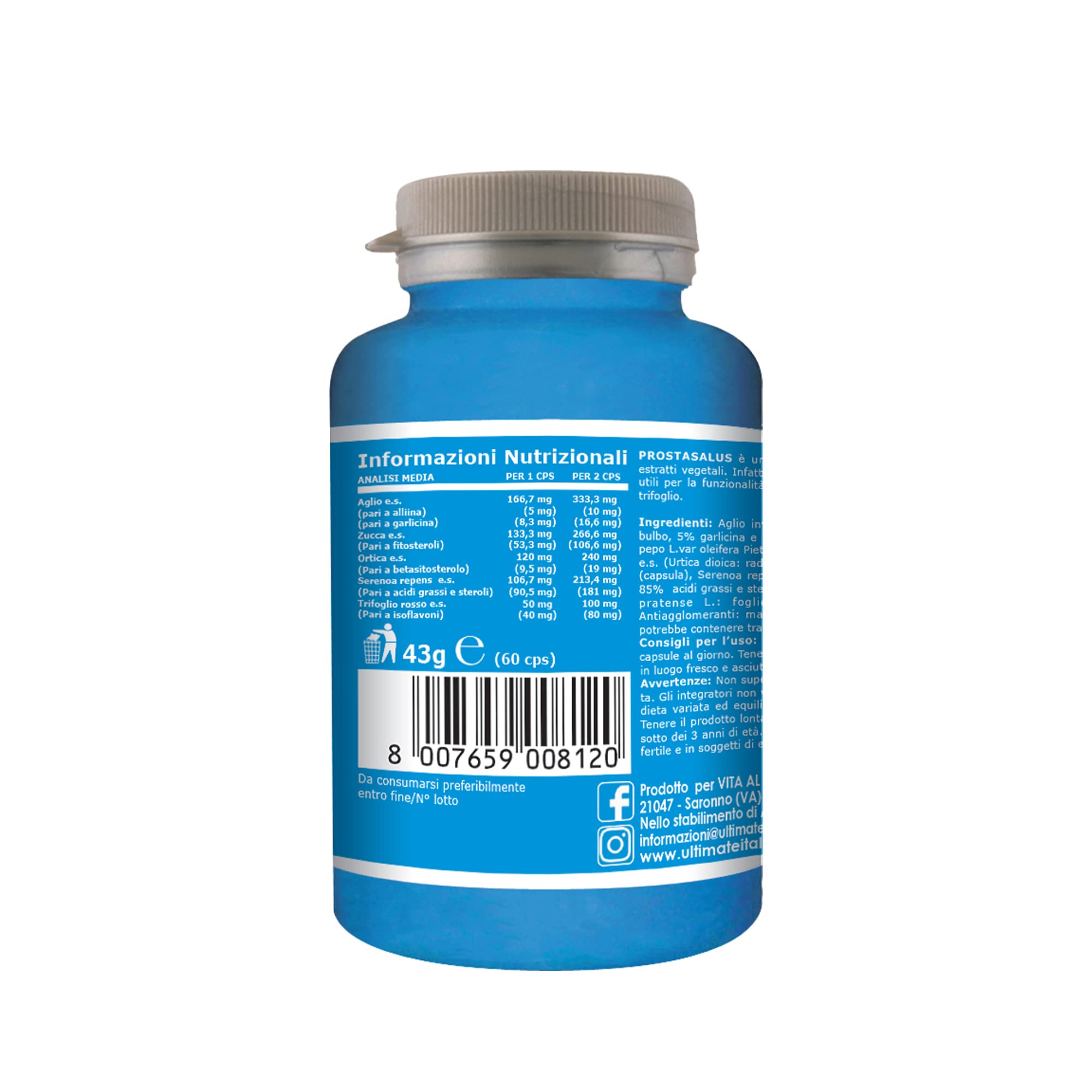 Ultimate Fitoterapici Prostasalus integratore 43 g per la prostata