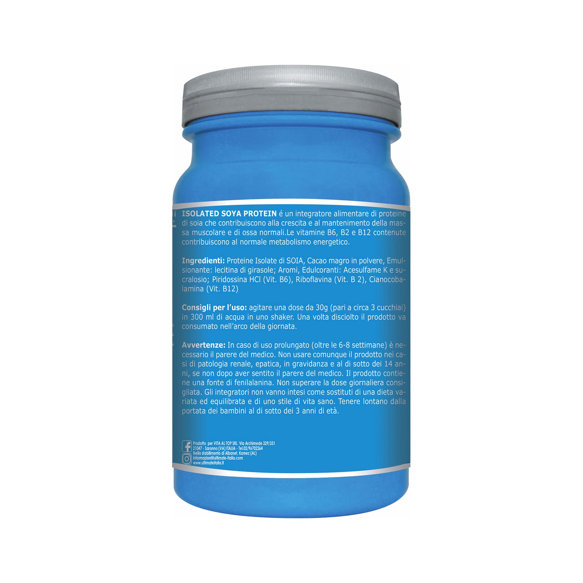 Ultimate Proteine Isolated Soya Protein proteine Cacao 21 porzioni vegane