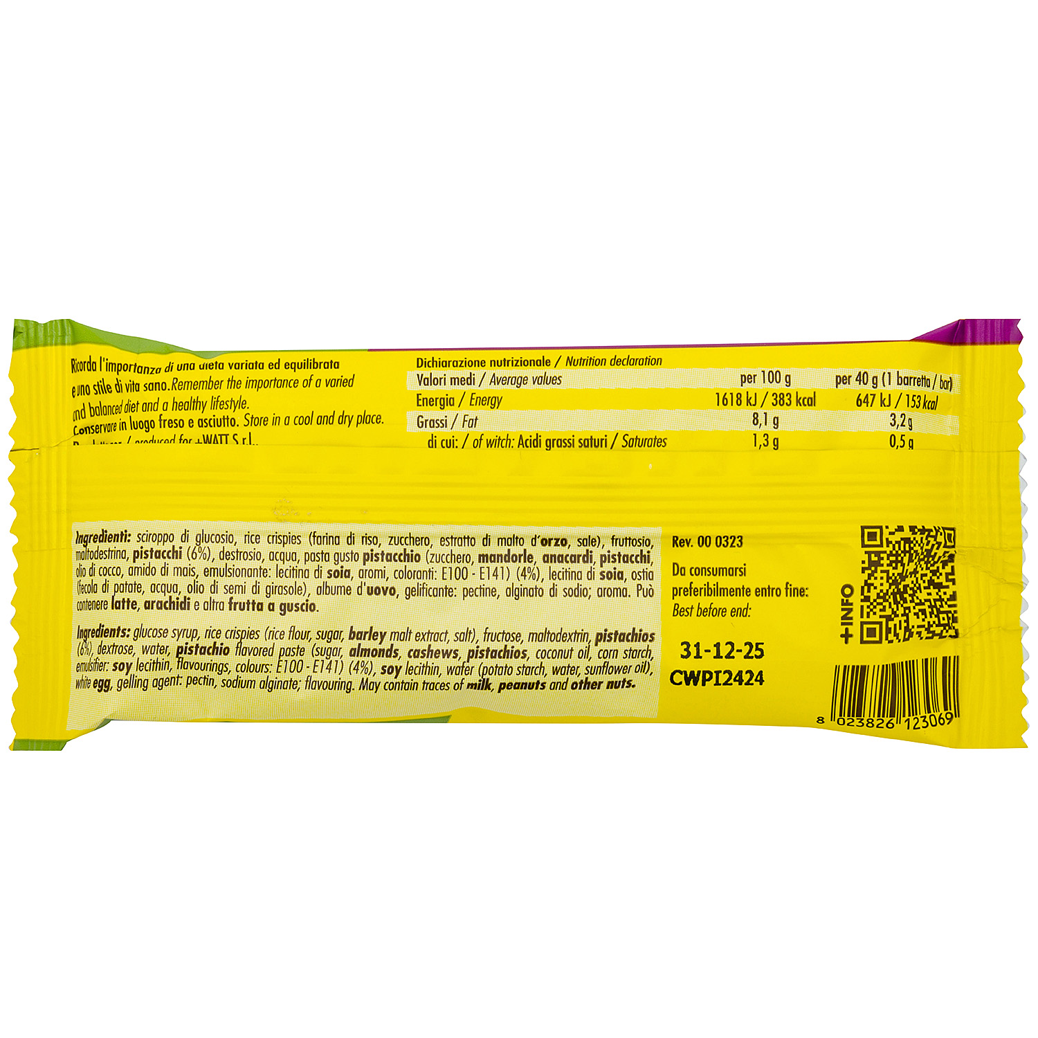 + WATT Endurance Line Carbowatt+ barretta energetica 40 g