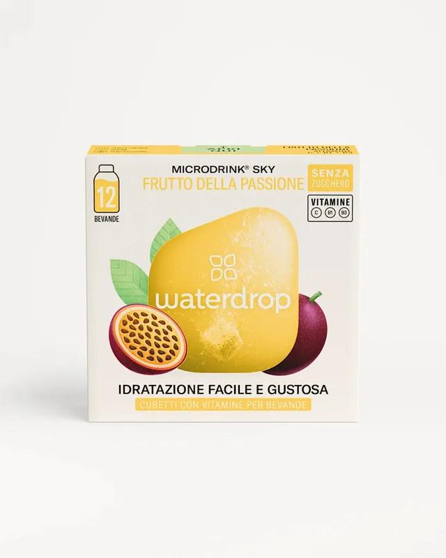 Wellness Drink Energetici Waterdrop Frutto della Passione cubetti 12 porzioni senza zucchero