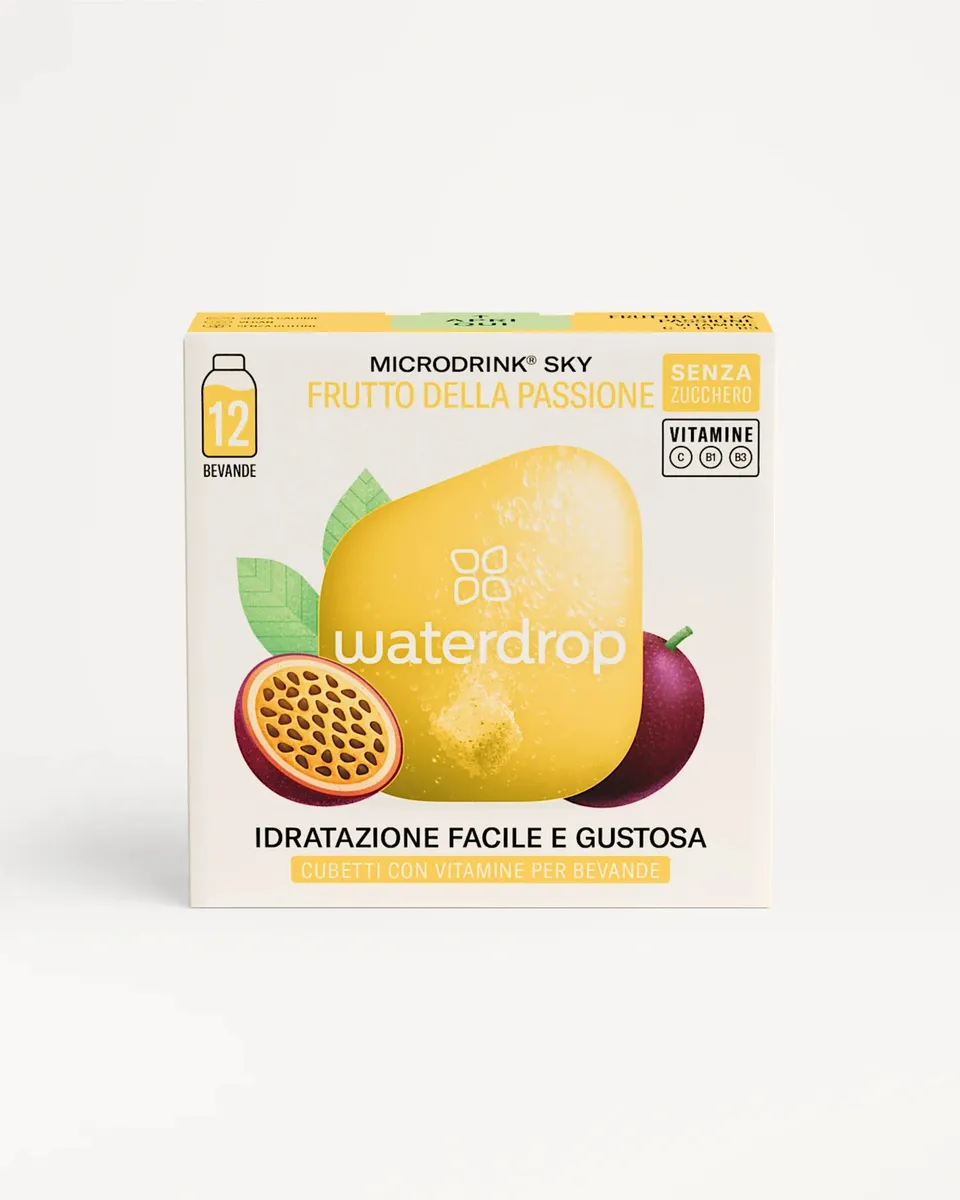 Wellness Drink Energetici Waterdrop Frutto della Passione cubetti 12 porzioni senza zucchero