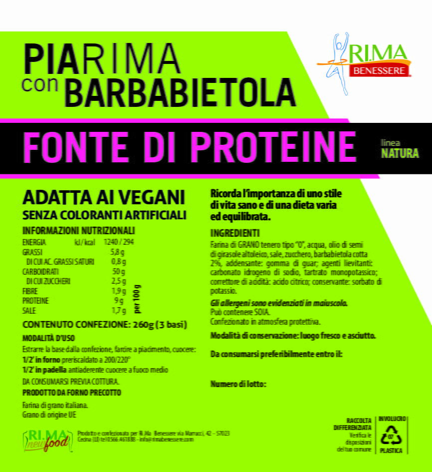 NEWTRITIONS Pane e prodotti da forno Piadina Fit Barbabietola piadina 260 g