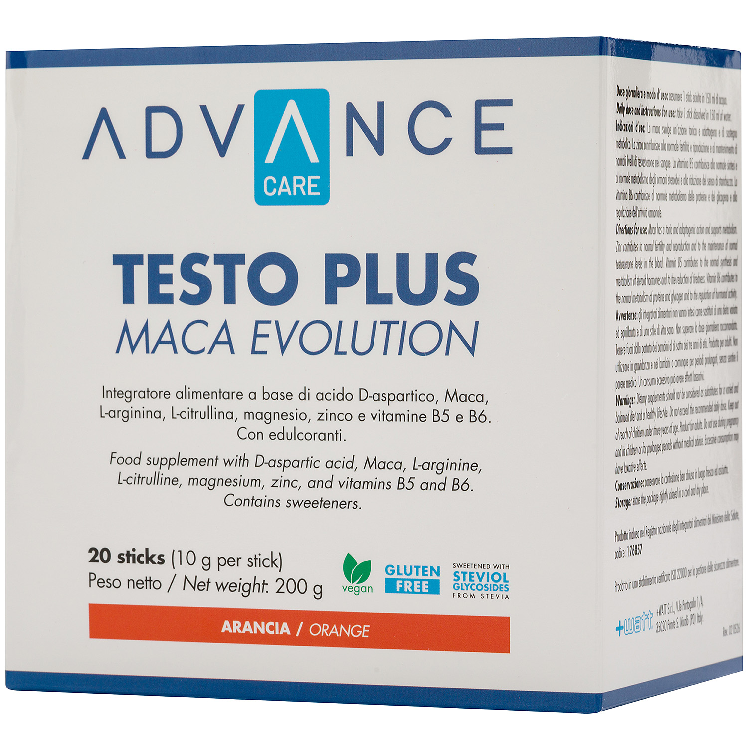 +WATT Advance Care Testo Plus Maca Evolution integratore maschile in stick