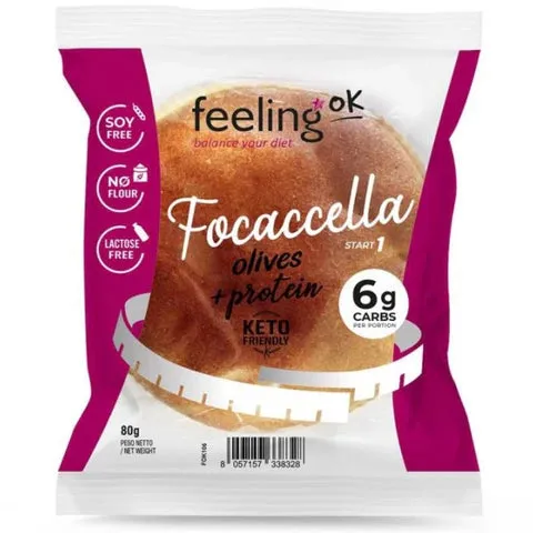 Wellness Food Keto Focaccia Olive focaccia 80 g proteica