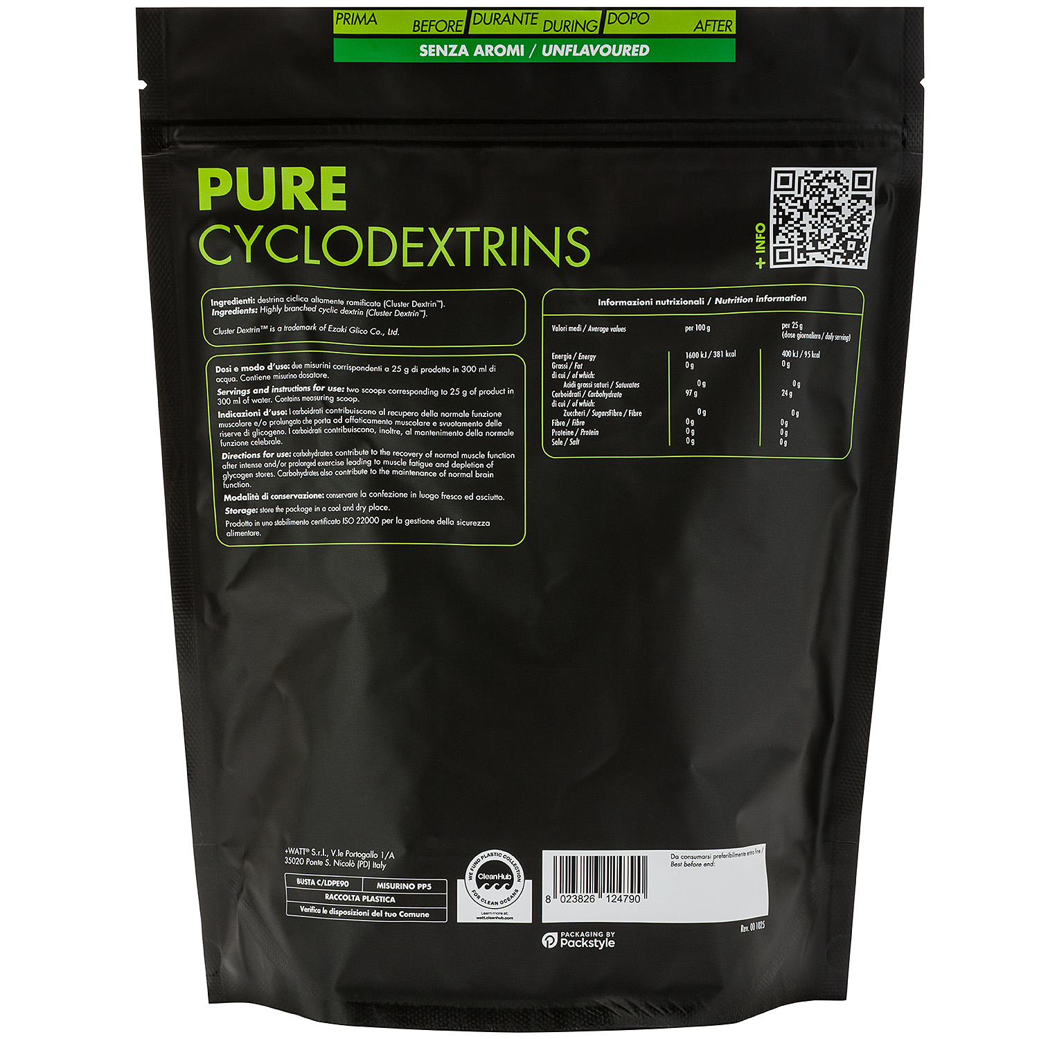 + WATT Power Line Pure Cyclodextrins ciclodestrine energia sportiva