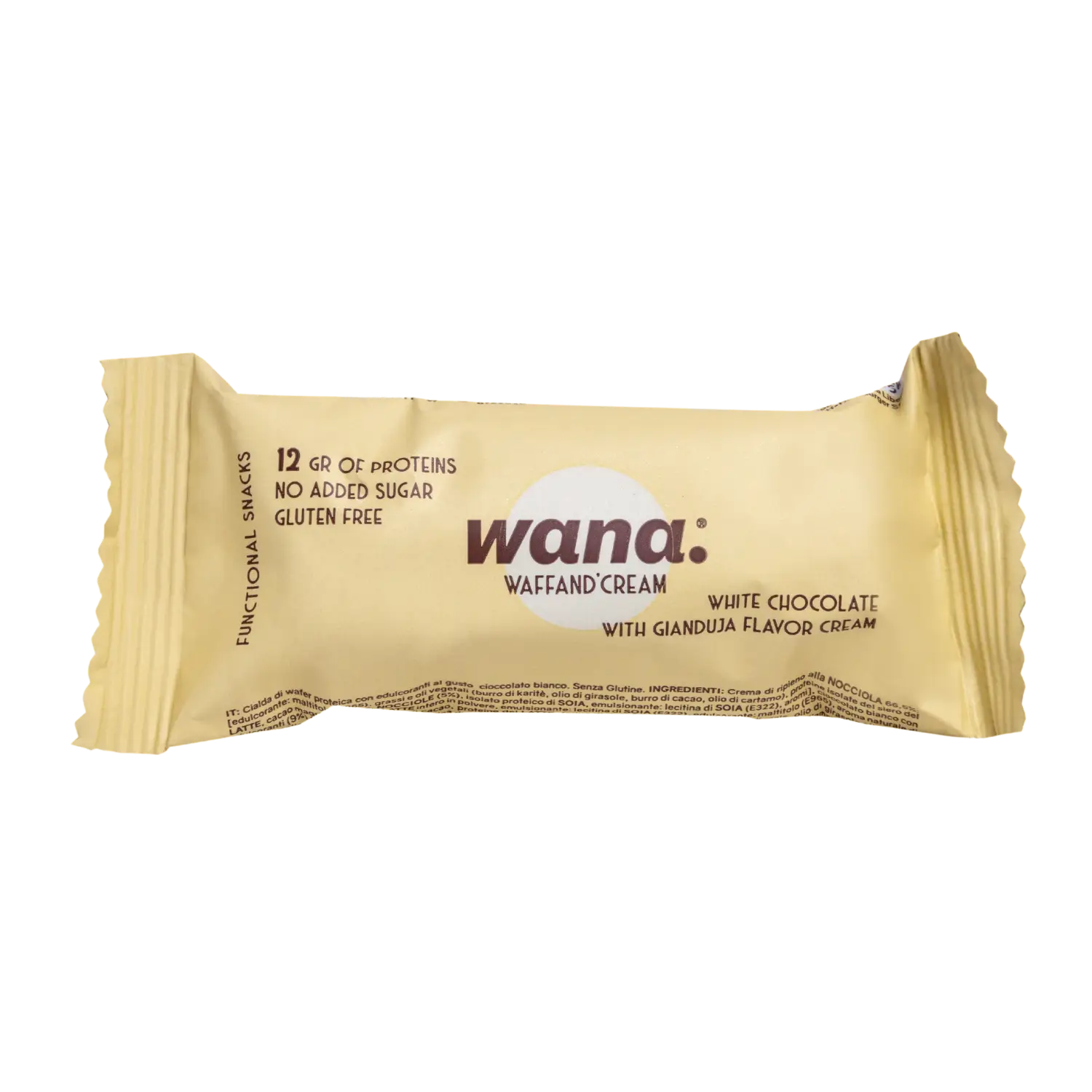 NEWTRITIONS Barrette Waffand’cream barretta Cioccolato Bianco con crema Gianduia 43 g