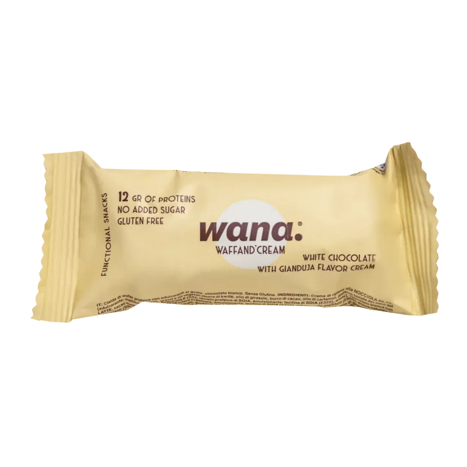 NEWTRITIONS Barrette Waffand’cream barretta Cioccolato Bianco con crema Gianduia 43 g