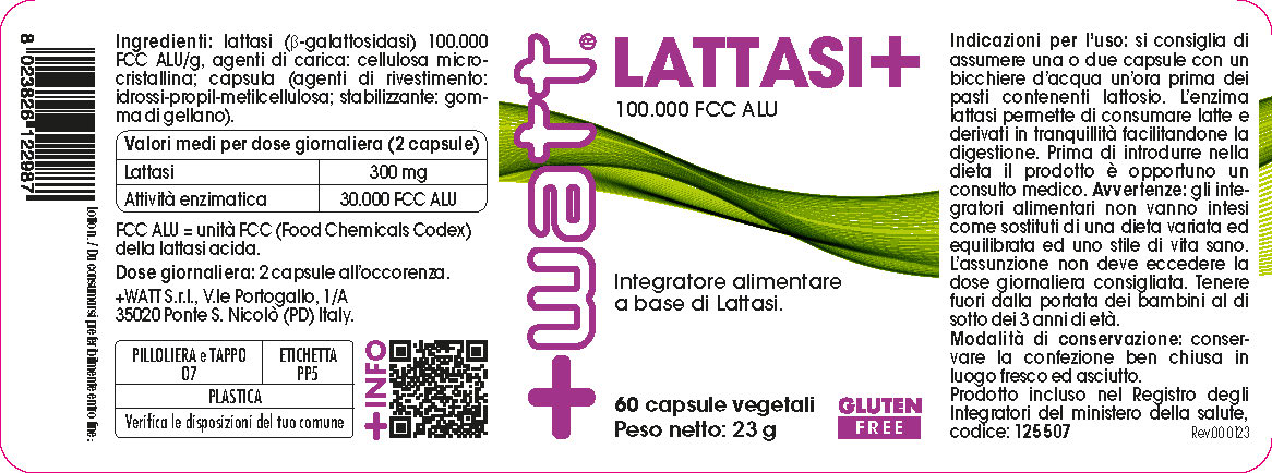 +Watt Wellness Line Lattasi+ integratore lattasi
