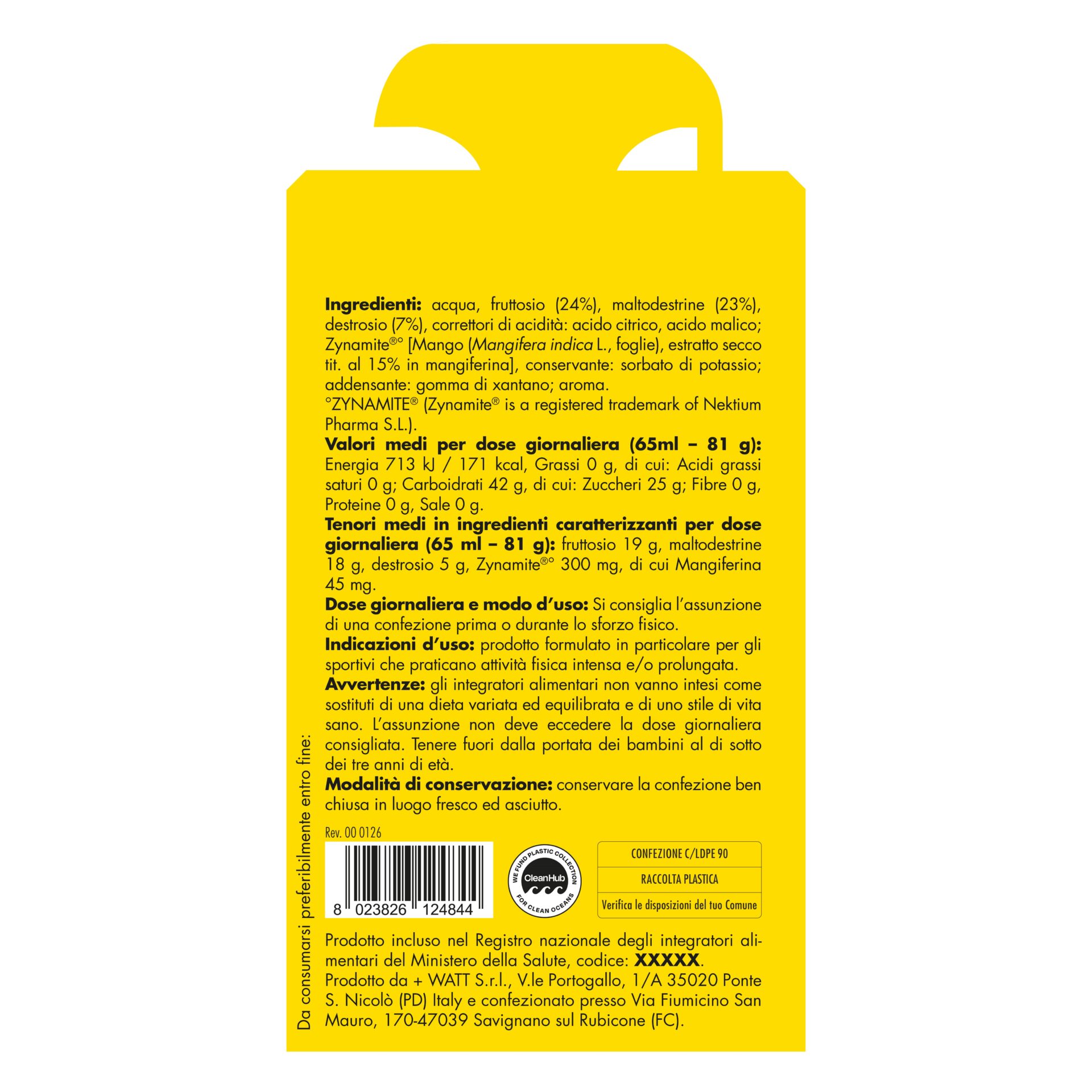 + WATT Endurance Line Gel Power+ Ratio 1:0,8 gel energetico