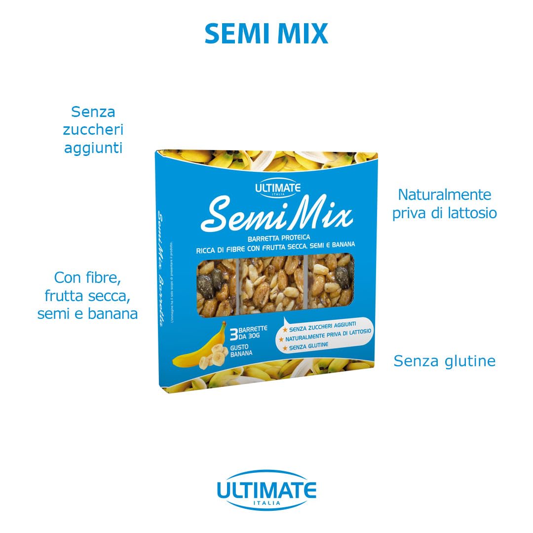 Ultimate Barrette Semi Mix barretta proteica banana 3x30 g ricca di fibre