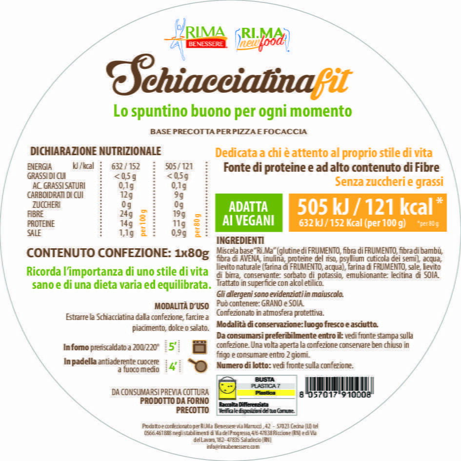 NEWTRITIONS Pane e prodotti da forno Schiacciatina Fit pane 80 g