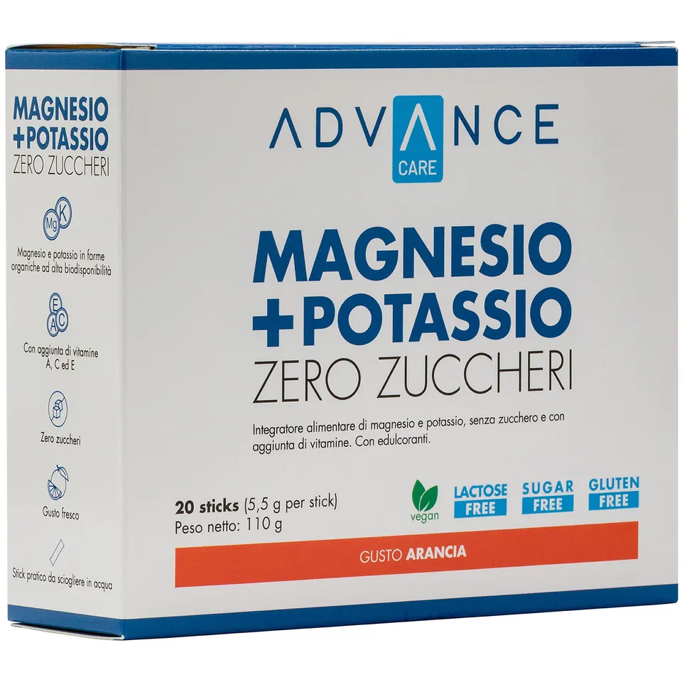 +Watt Advance Care Magnesio + Potassio Zero Zuccheri polvere arancia