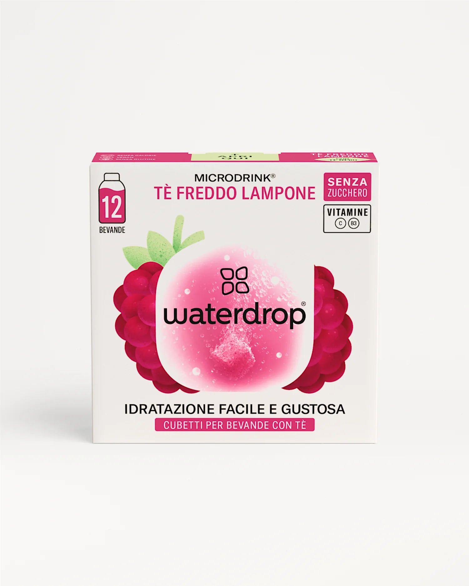Waterdrop Drink Energetici Waterdrop Thè freddo Lampone cubetti per bevanda 12 porzioni