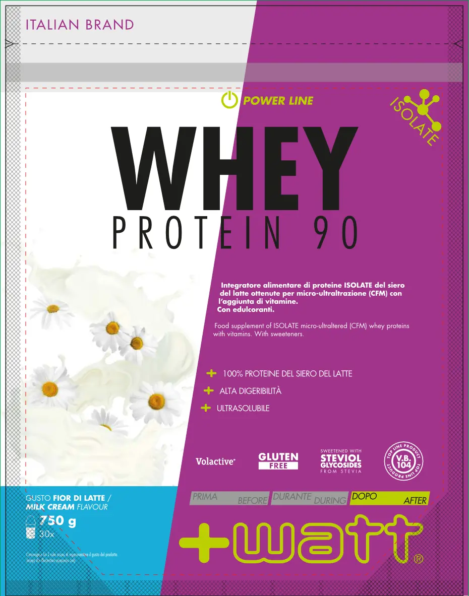 +WATT Power Line Whey Protein 90 proteine whey isolate CFM