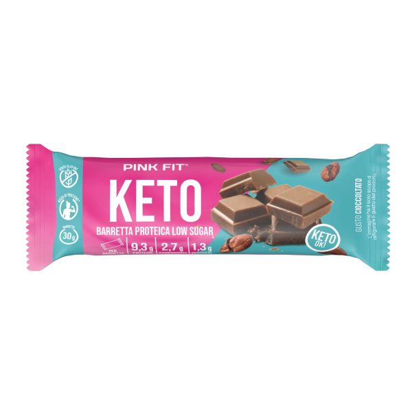 Wellness Barrette Pink Fit Keto Bar barretta proteica gusto cioccolato low carb