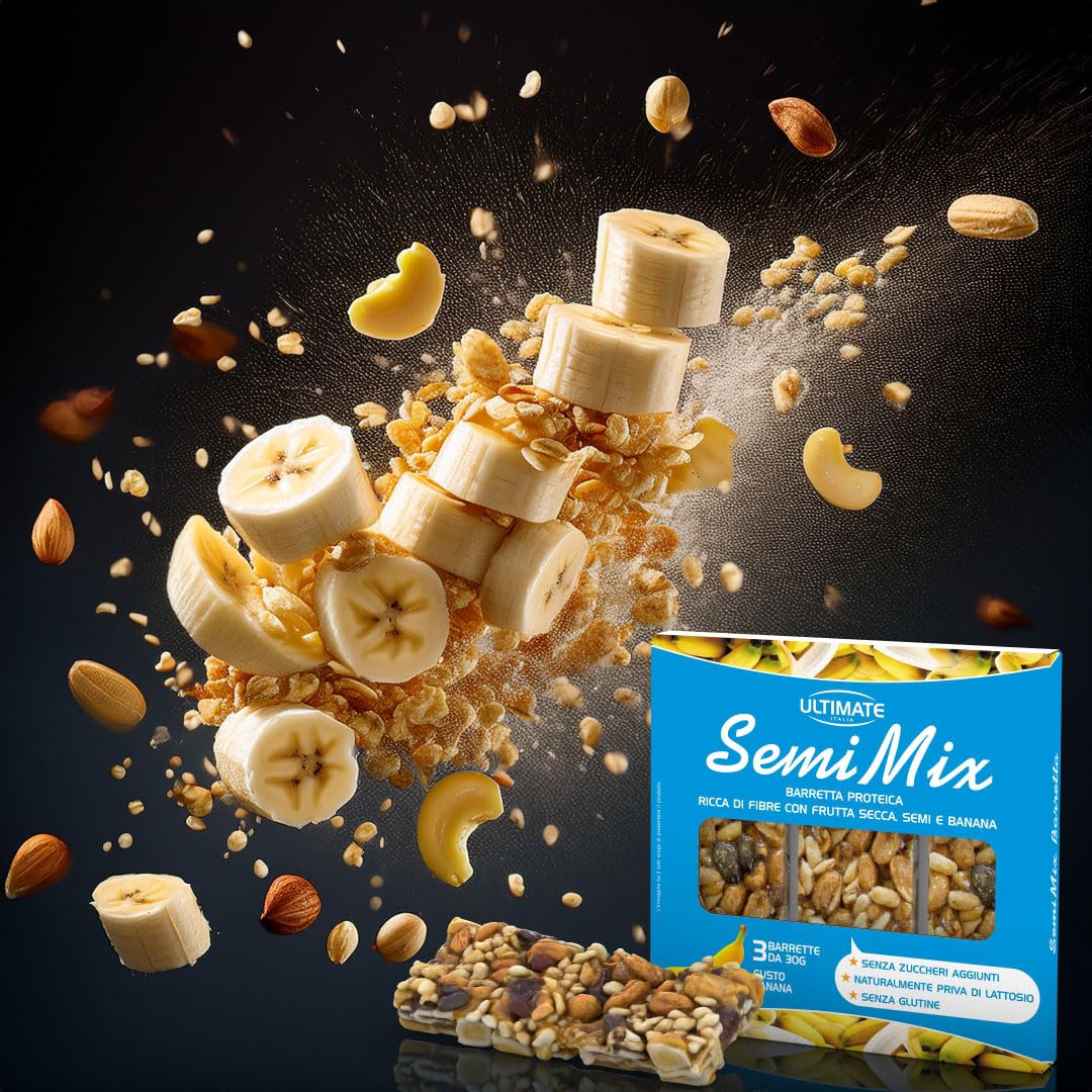 Ultimate Barrette Semi Mix barretta proteica banana 3x30 g ricca di fibre